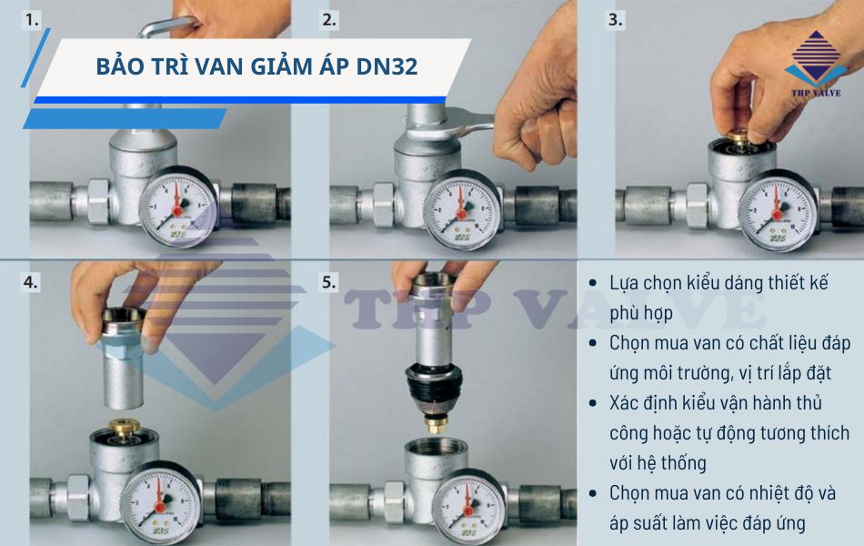 lưu ý khi bảo trì van giảm áp dn32