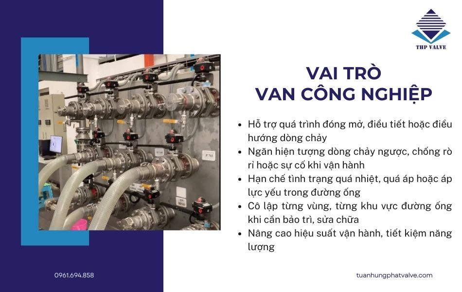 vai trò của van công nghiệp