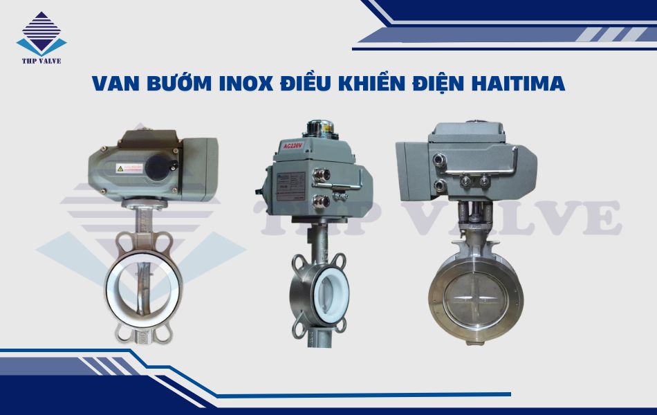van bướm inox điều khiển điện haitima