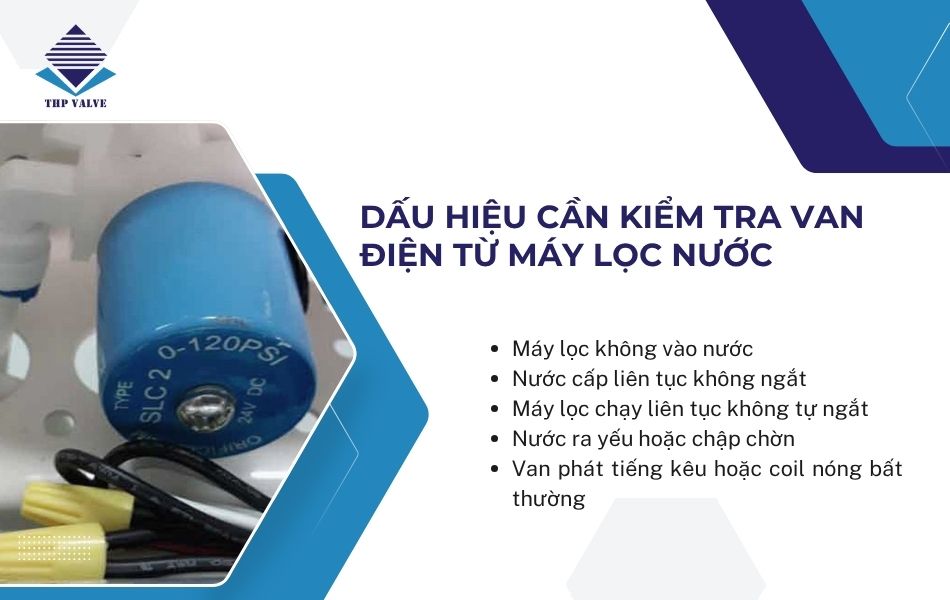 dấu hiệu cần kiểm tra van điện từ máy lọc nước