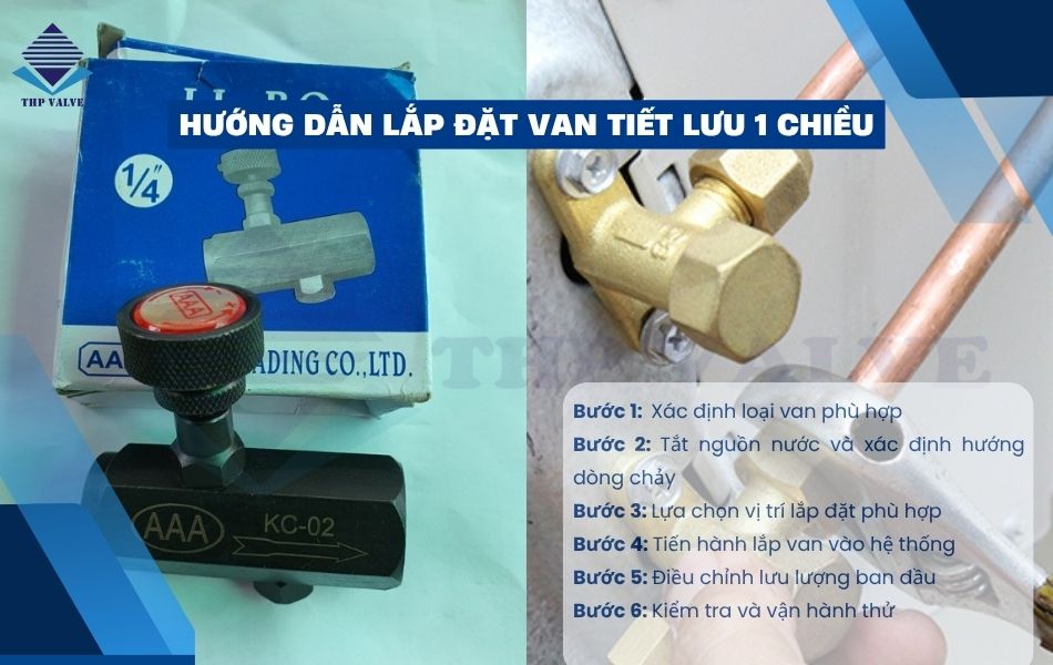 hướng dẫn cách lắp đặt van tiết lưu 1 chiều đúng chuẩn