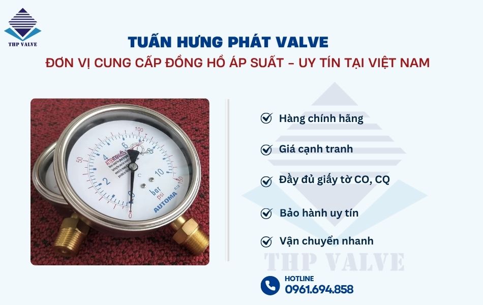 địa chỉ mua đồng hồ áp ren đồng AG50 – Automa Korea