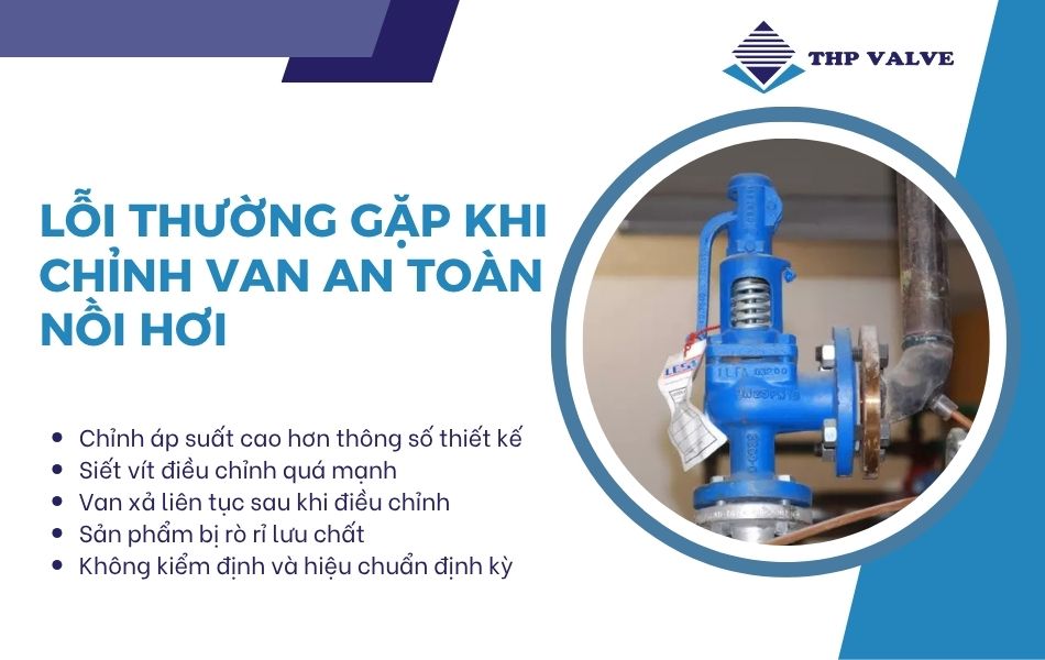 các lỗi thường gặp khi chỉnh van an toàn nồi hơi