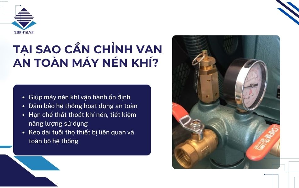 tại sao cần chỉnh van an toàn máy nén khí