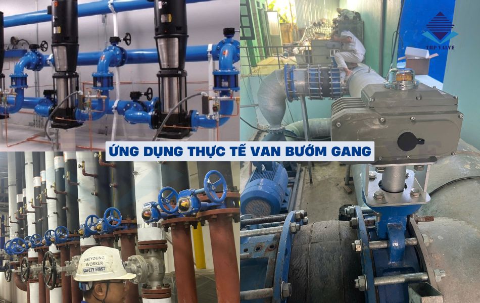 ứng dụng van bướm gang
