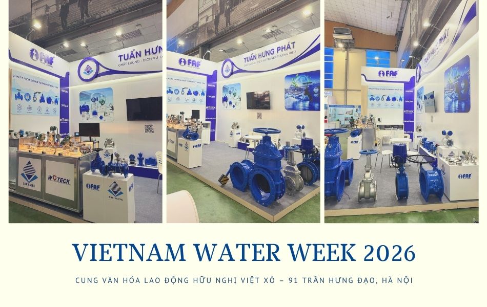 Không gian gian hàng 117-118 của Tuấn Hưng Phát Valve được hoàn thiện trước thềm Vietnam Water Week 2026