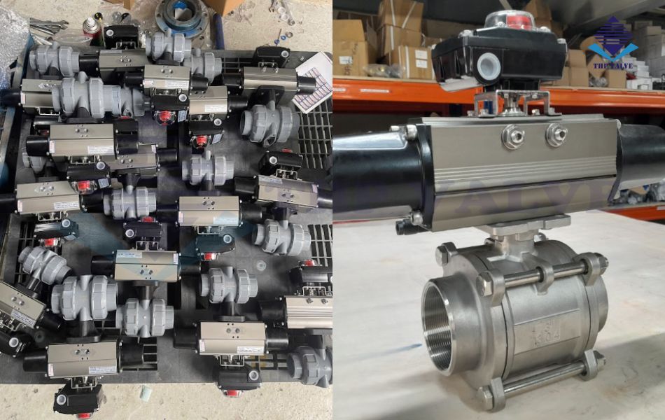 hình ảnh thực tế van bi tuyến tính tại kho tuấn hưng phát valve