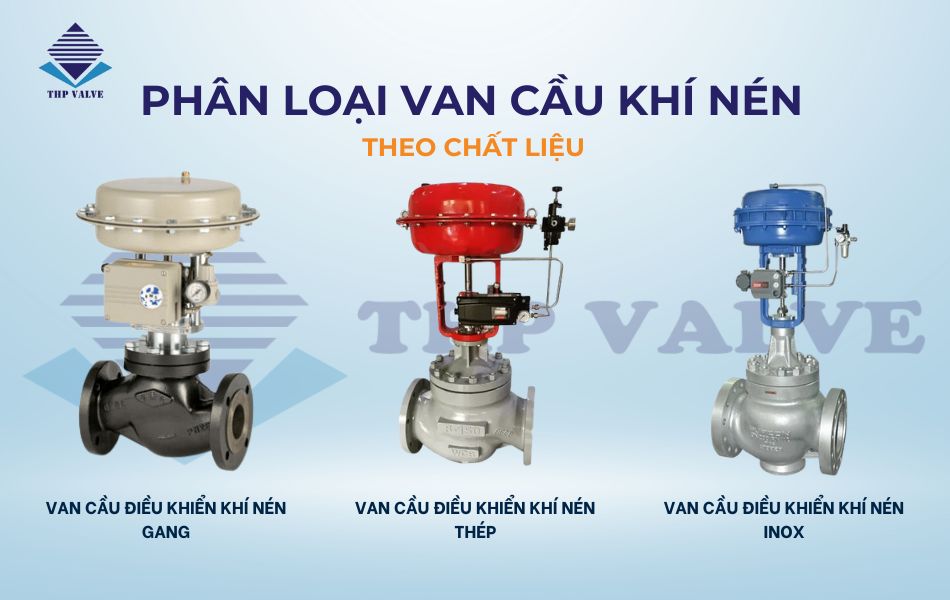 phân loại van cầu khí nén theo chất liệu thân van