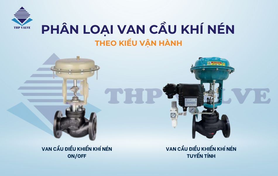 phân loại van cầu khí nén theo dạng vận hành