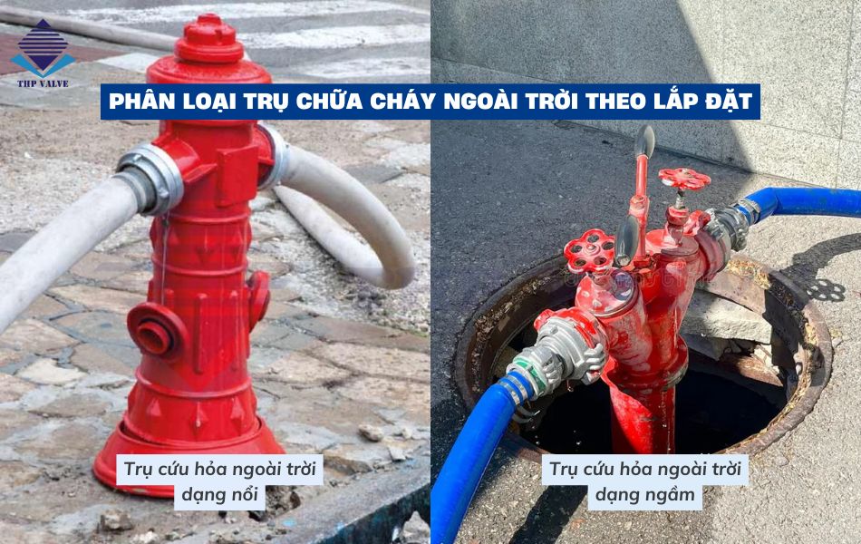 phân loại trụ cứu hỏa ngoài trời theo dạng lắp đặt
