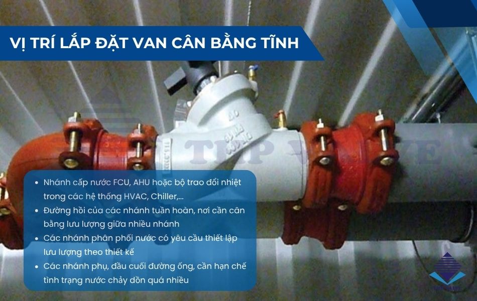 vị trí lắp đặt van cân bằng tĩnh